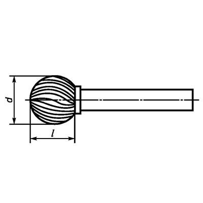 Борфреза сферическая с двойной насечкой, тип D 19х6х17х62